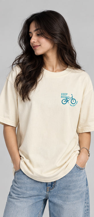 Printed Oversized Fit Girls T-Shirt