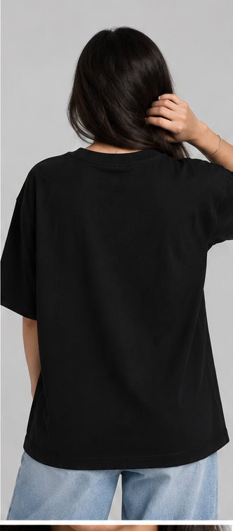 Minimal Printed Oversized Girls T-Shirt