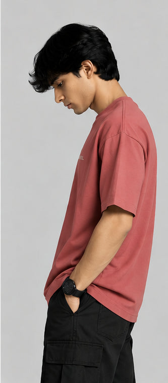 Embroidered Dusty Cedar Oversized T-Shirt