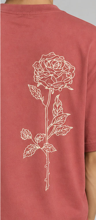 Embroidered Dusty Cedar Oversized T-Shirt